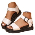 thumbnail image 3 of DAFEI Womens Sandles Summer Fashion Popular Open Toe Solid Colour Thick Bottom Beach Non Slip Simple Ladies Large Size Sandals, 3 of 8
