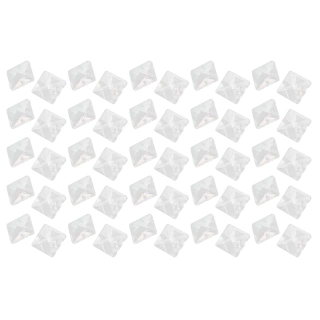 Unique Bargains 50 Pcs 16mmx16mm Faux Crystal Square Shaped Beads for DIY Light Accessories
