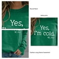 thumbnail image 5 of Sudadera de manga larga con estampado de letras y cuello redondo para mujer, color verde, L, 5 of 5
