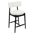 thumbnail image 2 of GDF Studio Modern Counter Stools, Mid Century Height Bar Stools for Bar Kitchen Dining Room, Black+Beige, Set of 2, 2 of 8