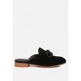 thumbnail image 2 of KRIZIA Chunky Chain Suede Slip On Mules in Black, 2 of 8