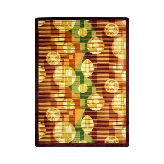 Keeping Score 7'8" x 10'9" Area Rug In Color Rust