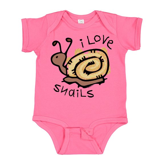 Inktastic I Love Snails Boys or Girls Baby Bodysuit