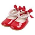 thumbnail image 5 of Zanarzt Infant Baby Girl Mary Jane Dress Shoes Soft Sole Non-Slip Pearl Princess Flats with Bow for Wedding Baptism Christening Dress Shoes for Toddler Girls Red,US 3.5, 5 of 6