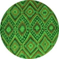 thumbnail image 1 of Ahgly Company Indoor Round Southwestern Green Country Area Rugs, 3' Round, 1 of 1