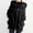 002 Black, variant on Women's Hooded Zip Up Trench Coat Casual Long Sleeve Windbreaker High-Low Hem Outerwear with Pockets