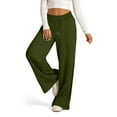 thumbnail image 5 of Resicozy Oversized Wide Leg Sweatpants Women Baggy Lightweight High Waisted Athletic Pants with Pockets Y2k Causal Palazzo Pant Army Green M, 5 of 6