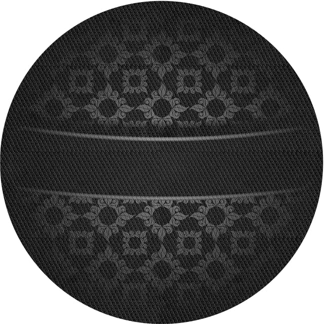 Ahgly Company Tapis de Zone Ronds d'Intérieur Lavables à la Machine, Transitionnels, Noir Nuit, 6 Pieds Rond