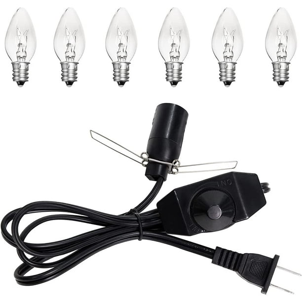 OHLGT Salt Lamp Cord Replacement and 6 Packs 15 Watt E12 Salt Lamp