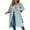 Blue, variant on Women Long Sleeve Trench Coat Double Breasted Turndown Collar Long Coats Classic Autumn Spring Jacket Windproof Outwear