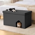 thumbnail image 4 of DOMIPET Cat Litter Box Enclosure Furniture Hidden, 3 IN 1 Cat Washroom Bench Storage Cabinet, Extra Large 35.4'' x 19.7'' x 19.7'', Dog Proof, Easy Clean, Easy Assembly, 4 of 13