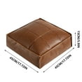 thumbnail image 3 of VWRXBZ Floor Pillow, 15.7x15.7x5.9 Inch Faux Leather Poofy Ottoman Footstool Moroccan Unstuffed Pouf Cover Foot for Storage Floor Cushion Footrest No Filler Home Decor, 3 of 7
