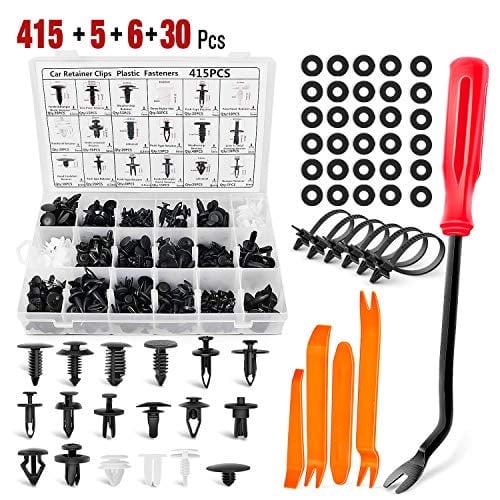 Nilight 415 Pcs Car Retainer Clips & Fastener Remover - 18 Most Popular Sizes Auto Push Pin Rivets Set -Door Trim Panel Clips Compatible with GM Ford Toyota Honda Chrysler