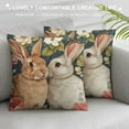 thumbnail image 3 of Qinduosi Easter Rabbit Flower Buffalo Plaid Gray Throw Pillow Cover, Inch Bird Be Kind Cushion Case Decoration for Sofa Couch Set of, 3 of 5