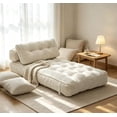 thumbnail image 4 of Leumius Folding Sofa Bed,Convertible Sleeper Chair with Pillow Foldable Mattress with Back Support, Portable Fold Out Chair Bed Comfy Floor Sofa Lounge for Living Room BedroomWhite, 4 of 8
