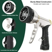 FANHAO Heavy Duty Metal Hose Nozzle, High Pressure Watering Nozzle with 7 Spray Patterns for Garden