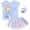 Blue, variant on Princess Ariel Little Girls T-Shirt Tulle Mesh Skirt and Scrunchie 3 Piece Outfit Set Toddler to Big Kid