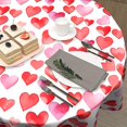 thumbnail image 5 of Hearts Tablecloth Round 60 Inch - Valentine''s Day Table Cloth Romantic Love Tablecloths Mother''s Day Table Cover for Kitchen Party Picnic Dining, 5 of 6
