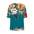 thumbnail image 5 of Blouses pour Femmes, Mode Décontractée Imprimée T-Shirt à Manches Courtes Col en V Yop, 5 of 5