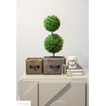 thumbnail image 5 of Admired By Nature 18" Faux Tabletop English Boxwood 2 Ball Topiary Plant in Pot, Green, 5 of 5