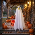 thumbnail image 3 of Halloween Porch Goose Outfits - Yard Goose Outfits Ghost Costume with Pumpkin Treat Bucket, Fall Halloween Goose Clothes for 23" Goose Outdoor Patio Yard Lawn Art Decoration Halloween Decorations, 3 of 9