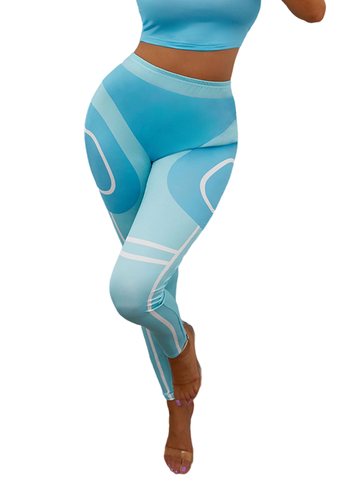 Haite Ladies Yoga Pants Tummy Control Tights Elastic Waisted Leggings