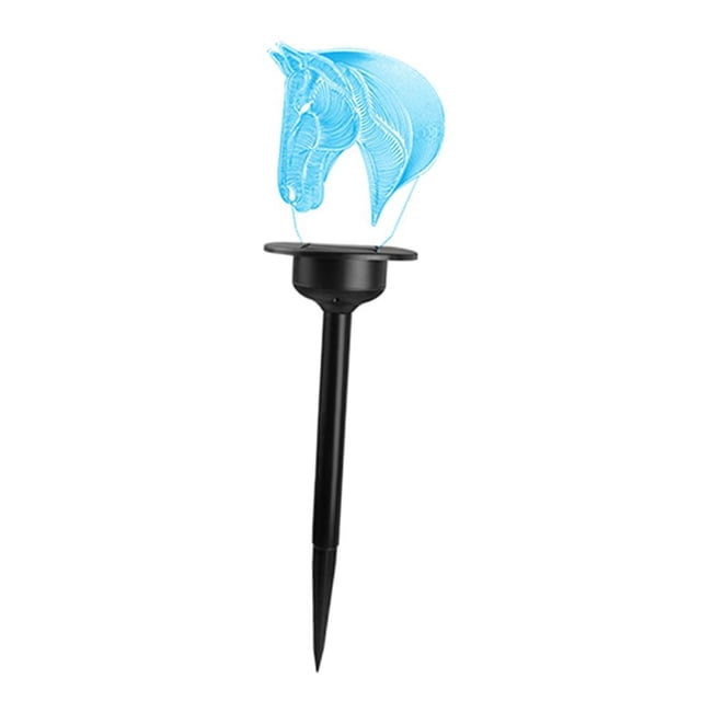 Acrílico transparente LED Solar Powered Garden Stake Lights Decoración de paisaje al aire libre Caballo Cola Luces de estaca de jardín al aire libre