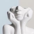 thumbnail image 3 of Ceramic Face Vase White Flower Vase for Decor Female Form Face Vase, 3 of 5