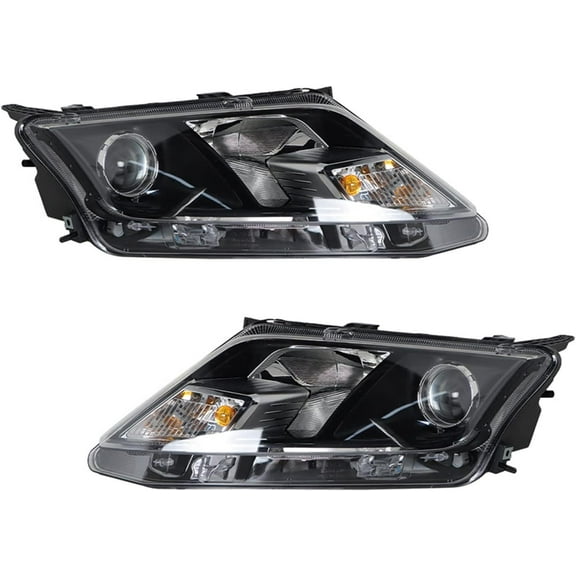 munirater Headlight Assembly Replacement for 2010-2012 Ford Fusion Halogen Clear Len Black Interior Driver & Passenger Side Headlights FO2502273 FO2503273