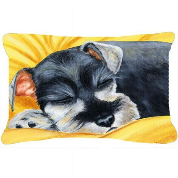 Snoozing Schnauzer Fabric Decorative Pillow