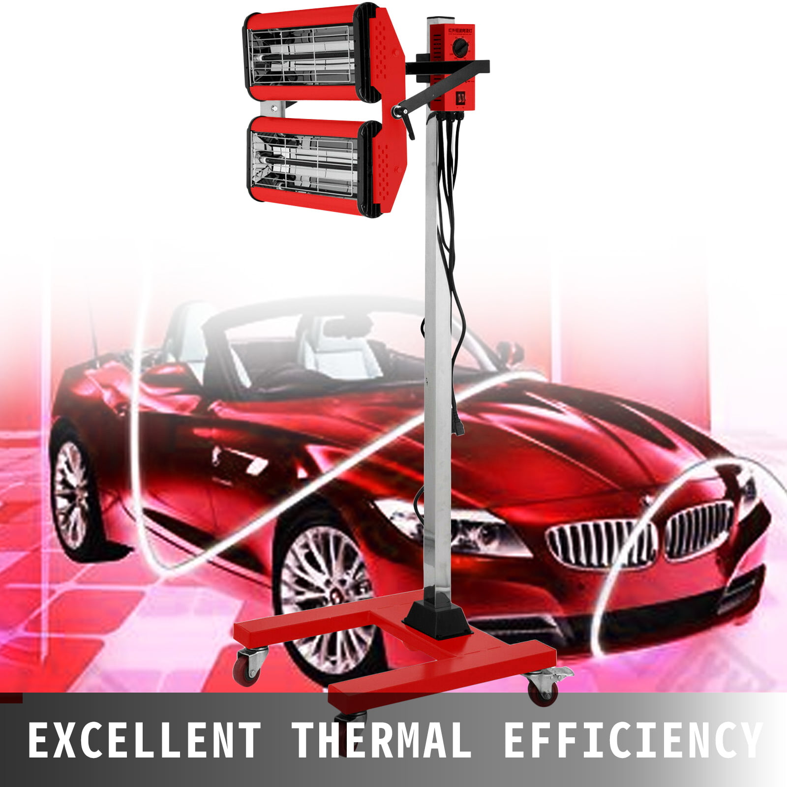 VEVOR 2000W Baking Infrared Paint Curing Lamp 2x1000W Shortwave Auto Body  Repair Heater Lamp Short Wave Infrared Heater Car Bodywork Repair Paint 
