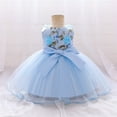 thumbnail image 2 of Gyratedream Infant Toddler Girls Birthday Gown Princess Dress Baby Flower Embroidery Lace Bubble Dress, 2 of 9