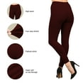 thumbnail image 2 of Hitime High Waisted Women's Leggings for Women Activewear Workout Pants for Women Yoga Pants, Full Length Maroon S-M, 2 of 7