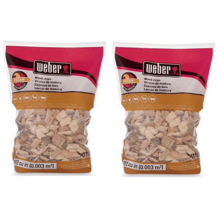 (2 pack) Weber Pecan Wood Chips, 192 Cu. In. bag