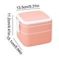 thumbnail image 3 of weibbin Double Layer Portable Lunch Box with Lid Bento Box Microwave Safe for Office Worker Fitness Meal, 3 of 6