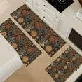 thumbnail image 3 of Boho Vintage Floral Print Kitchen Rugs Sets of 3,Non Slip Rubber Kitchen Mats for Floor Farmhouse Washable Kitchen Area Rugs Floor Carpet Runners for Hallway Laundry Room,Brown/PeachPuff/Green, 3 of 6