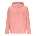 thumbnail image 5 of Lenago Plain Hoodies For Women, Sweatshirts Casual Long Sleeve Solid Color Women Hoodie, Fashionable Loose Women Hoodies Pullover,Hooded Sweatshirt With Front Pocket Lightweight Tops & Blouses US4-12, 5 of 6