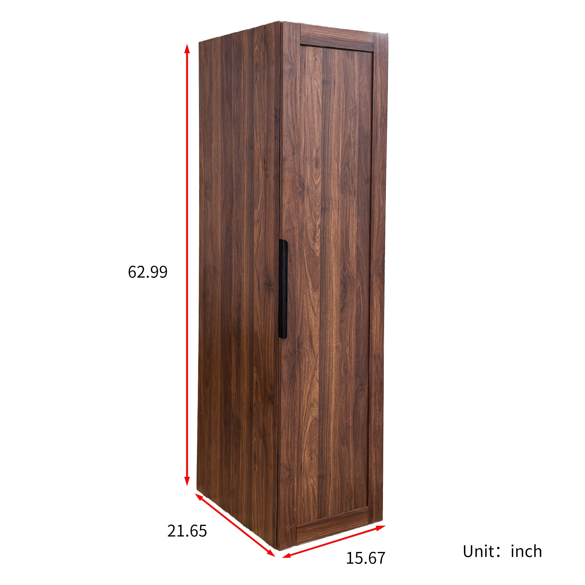 Kitchen Pantry Cabinet Freestanding Buffet Cupboard with Adjustable Shelves Side Racks, Brown
