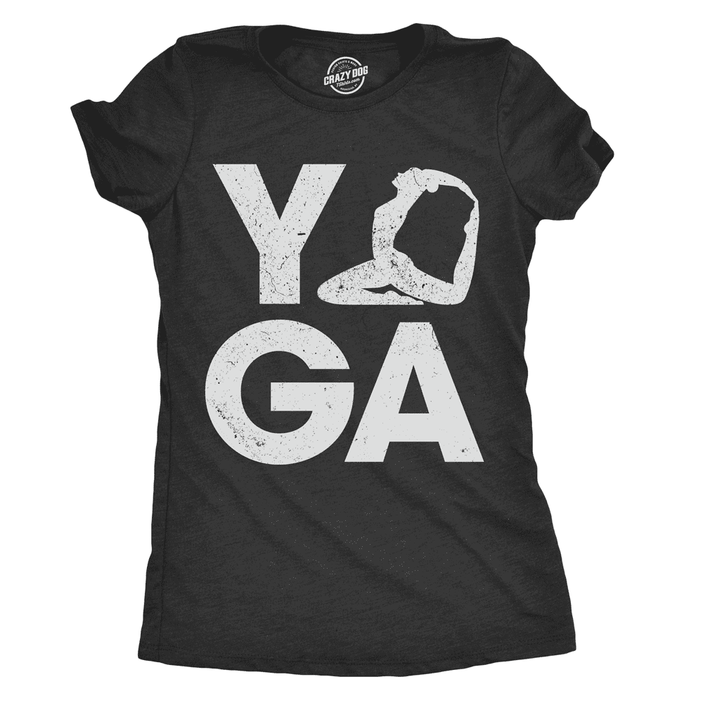 Crazy Dog TShirts Womens Yoga Pose Tshirt Cute Adorable Fitness