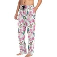 thumbnail image 5 of FREEAMG Roses Hummingbird Pajama Pants for Men, Men's Separate Bottoms, Pure Cotton Comfortable Lounge Pants for Men（595）, 5 of 7