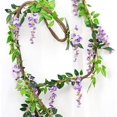 thumbnail image 5 of Wisteria Garland Flower Vines Wisteria Vine Artificial Wisteria Hanging Flowers Garland - 5pcs Total 33ft, 5 of 7