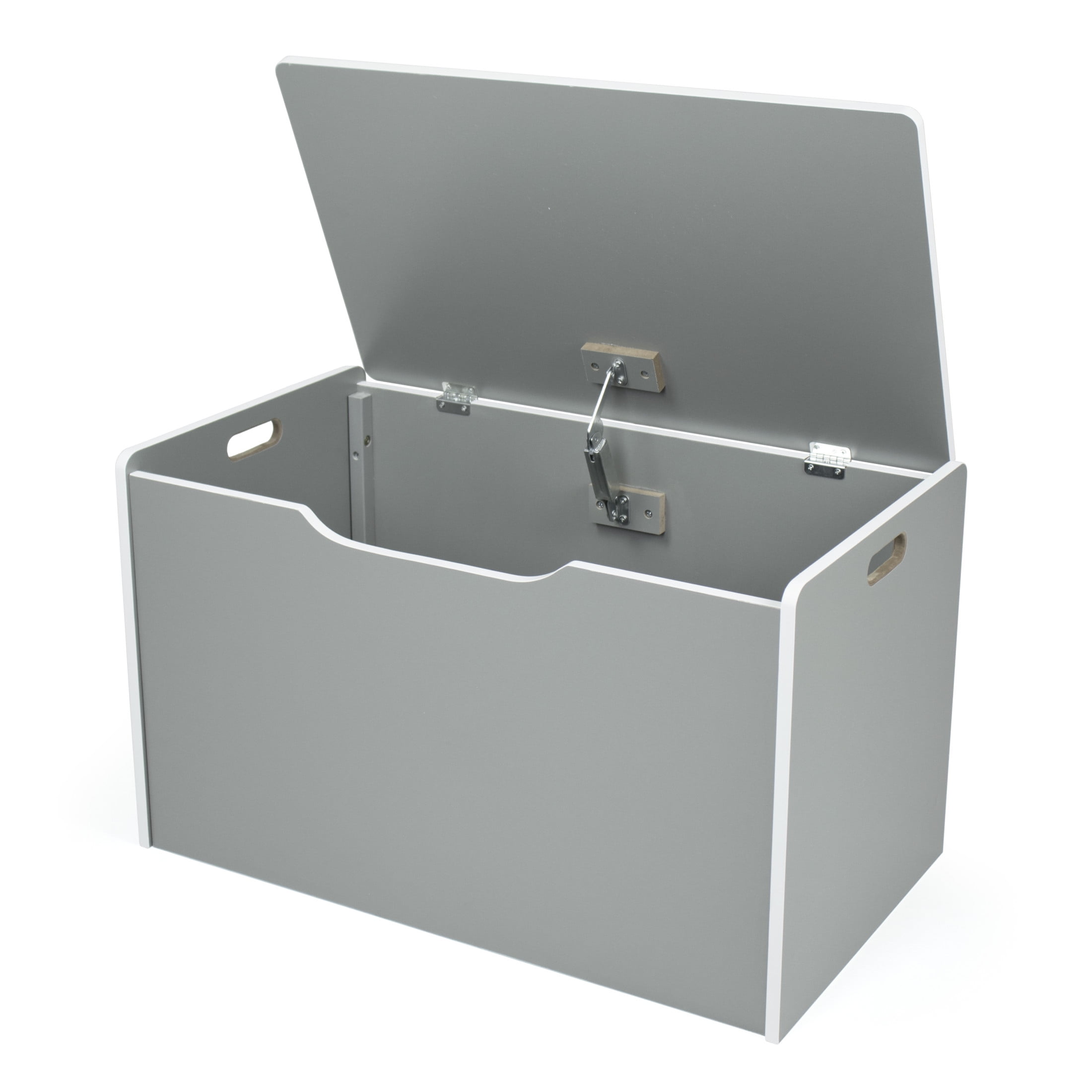 Humble Crew Kid Toy Box,  Hinged Toy Storage Chest with Lid, Grey/White