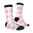 thumbnail image 4 of Yiaed Plaid Heart Print Great elasticity Crew Socks Sports socks for Men and Women, 4 of 5