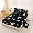 thumbnail image 2 of Manfei Thanksgiving Print Halloween Queen Sheets,Cartoon Skeleton Queen Sheet Sets,4 Pieces,1 Flat Sheet,1 Fitted Sheet and 2 Pillowcases, 2 of 6
