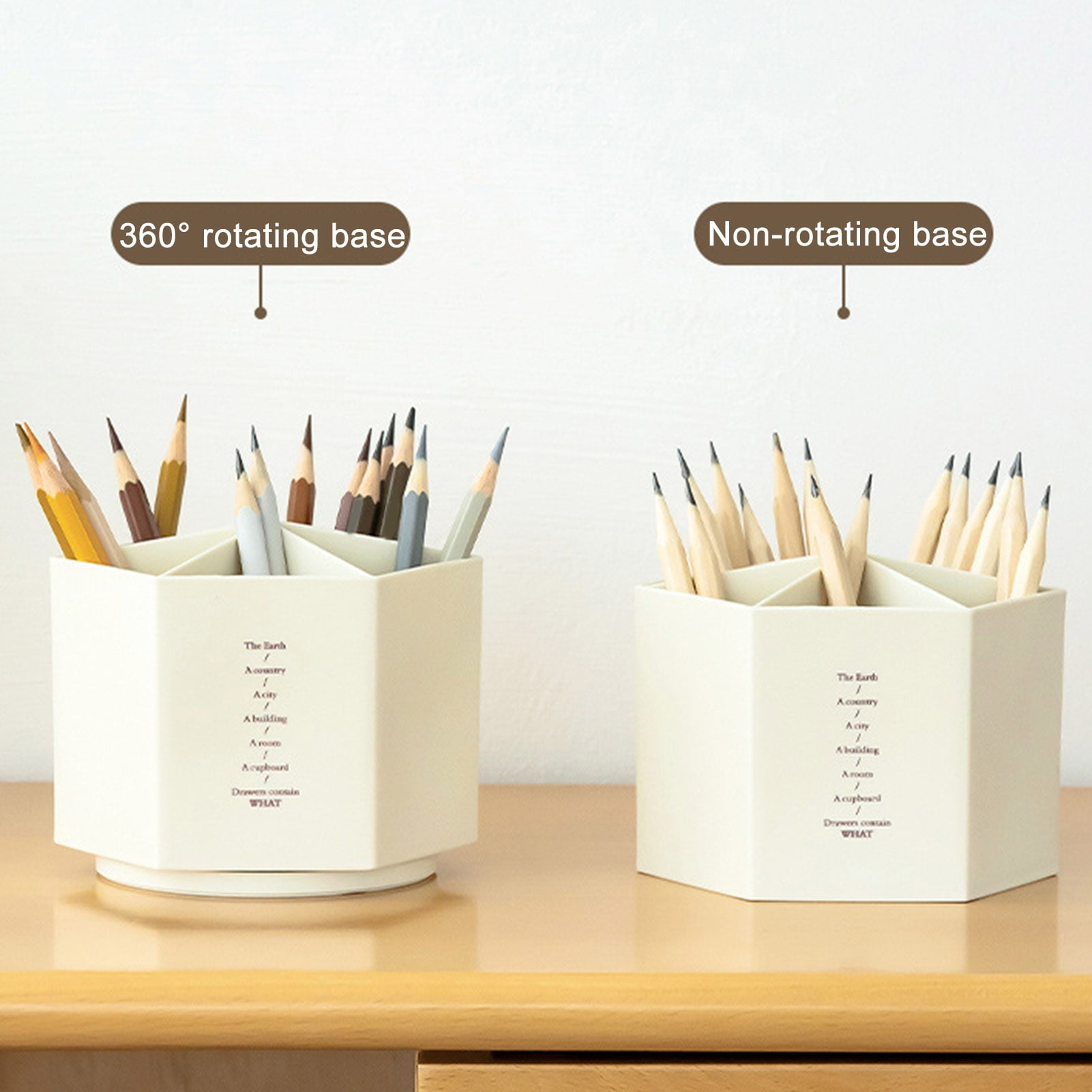 Pen Storage Box Multifunctional Large Capacity Stationery 360 Degree