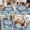thumbnail image 6 of 5x8 Area Rugs, Blue Boho Non-Skid Rubber Backing Large Rectangle Rugs - Living Room Bedroom Home Office, Farmhouse Bohemian Medallion Oriental Flower Indoor Floor Mat Carpets Washable Rug, 6 of 9