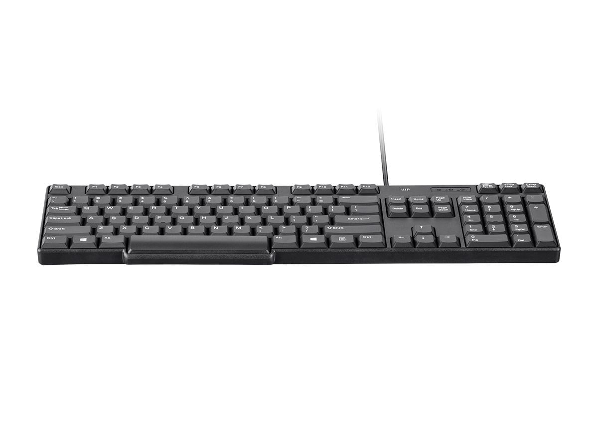 Monoprice USB Keyboard - Black, Spill Resistant Membrane, Comfortable, Standard Layout - Workstream Collection