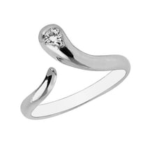 Ritastephens 10K White Gold Snake Cubic Zirconia Toe Ring, Gift Box
