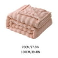 thumbnail image 3 of Btomtd 30"x40" Solid Color Flannel Plush Blanket Small Velvet Texture for Sofa Use Cozy Nap Cover Blanket Warm Throw Blanket Soft Bed Blanket, Pink, 3 of 8