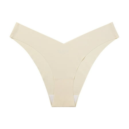 

Kddylitq Seamlessthong for Women No Show Soft Low Rise Brief Beige S